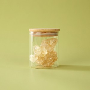 Manufacturer Wholesale Food Glass Storage Jar e nang le Bamboo Lid