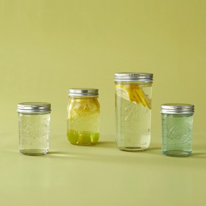 Factory custom glass wide mouth mason jar with lid