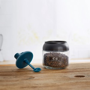 240ml 8oz Kitchen Glass Spice Jar ine Spoon Lid