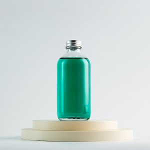 アルミスクリューキャップ付き200mlの透明な空のガラス瓶