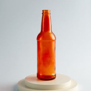 Круглая пивная бутылка из оранжевого стекла на 12 унций