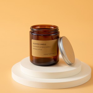 130ml Ƙananan Gilashin Amber Mason Candle Jars