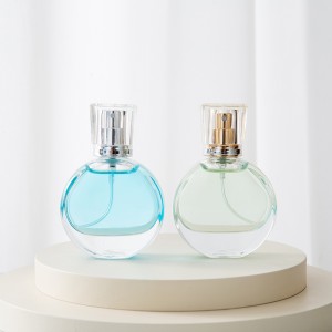 25ml Clear Tiny Designer Unique Round Flat Spray Perfume bottle Borong