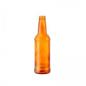 12 oz oranžová sklenená okrúhla fľaša na pivo