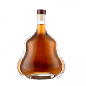 Botella de vidro de whisky de forma única de 700 ml