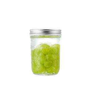 13 oz clear glass regular mouth smooth edge mason jar