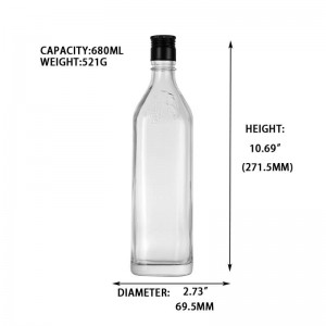 Transparent round empty whiskey glass bottle supplier