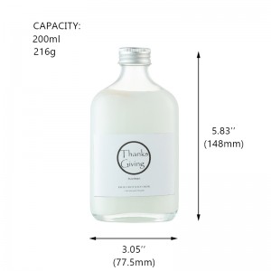 Ampolla de vidre de suc plana de 200 ml a l'engròs