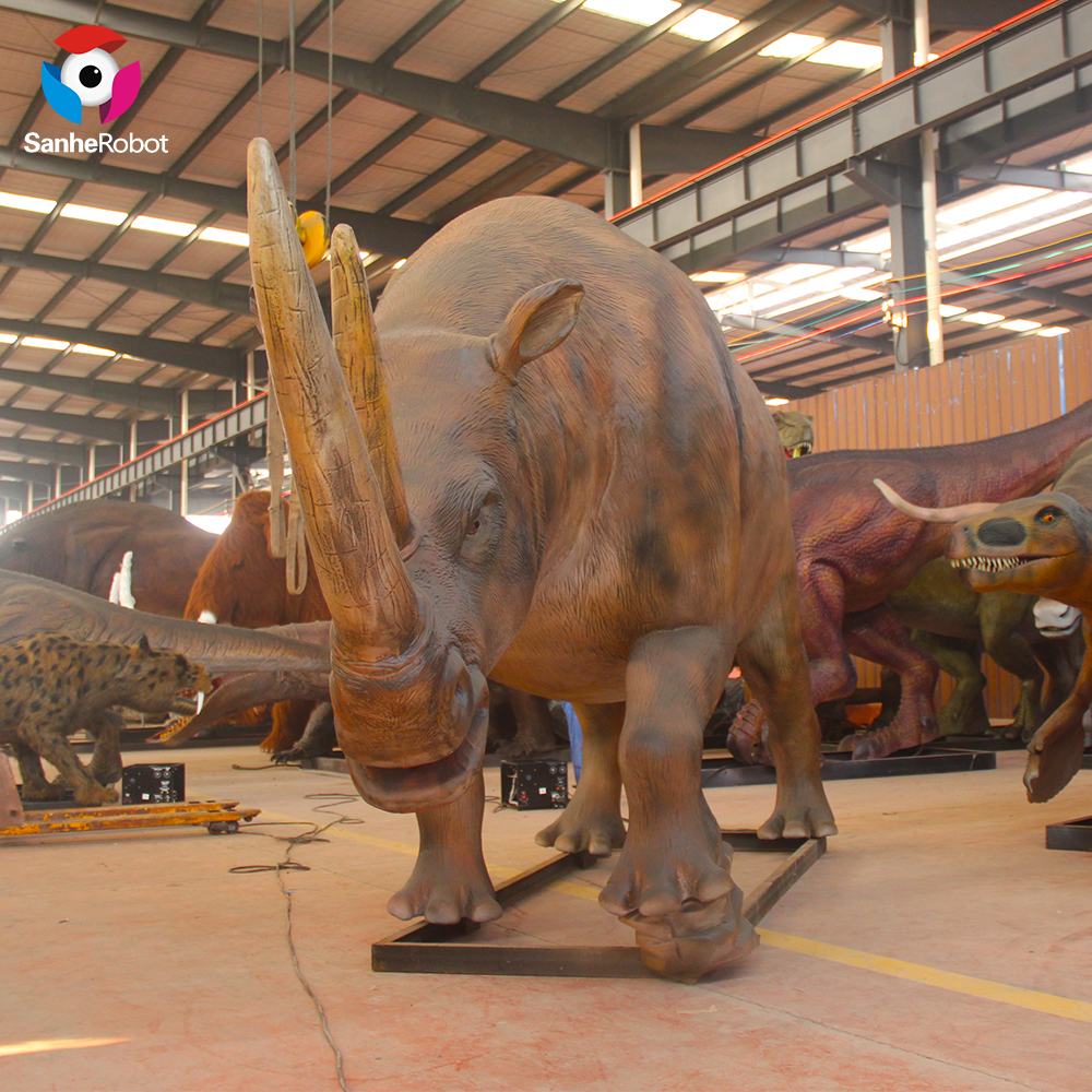 China Wholesale Marine Ocean Animals Manufacturers Suppliers - Factory price life size animatronic mechanical animal model Woolly Rhinoceros for sale  – Sanhe