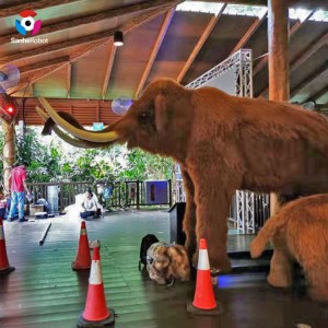 Hot sale sanhe brand life size animatronic Interactive mammoth elephant statues for sale