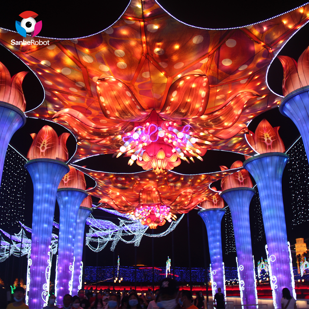 Customized handmade chinese silk lantern of hallway decorative for outdoor playground lantern show Featured Image