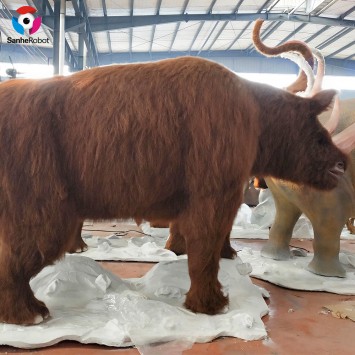 Theme park simulator animal realist Woolly Rhinoceros model