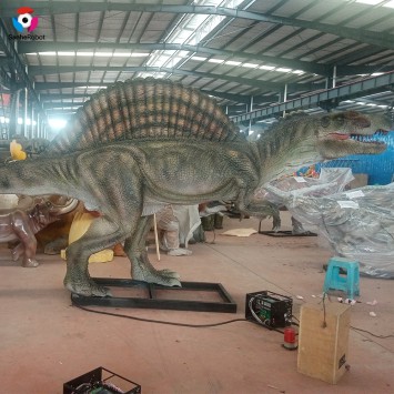 Packing well metal steel frame dinosaur sculpture