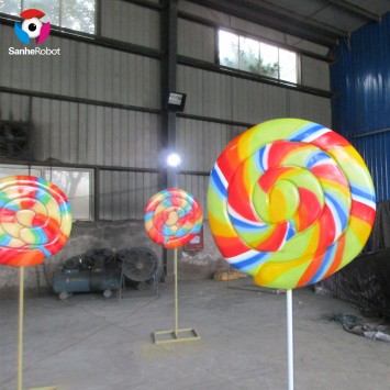 Fiberglass Swirly Lollipop Sculpture for Decoration