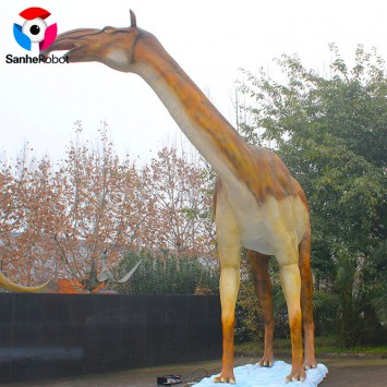 Dekorasi taman tema animatronik haiwan besar Macrauchenia untuk dijual