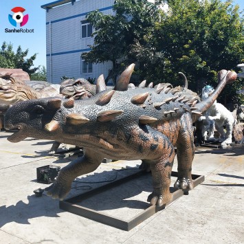 Dinosaur park props life size prehistoric dinosaur Euoplocephalus statue for display