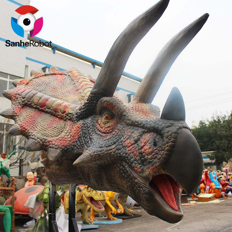 China Wholesale Dinosaur Fat Suit Factory Quotes - Outdoor Decor Dinosaur Head Statue Life Size Animals Figure Wall Sculpture  – Sanhe