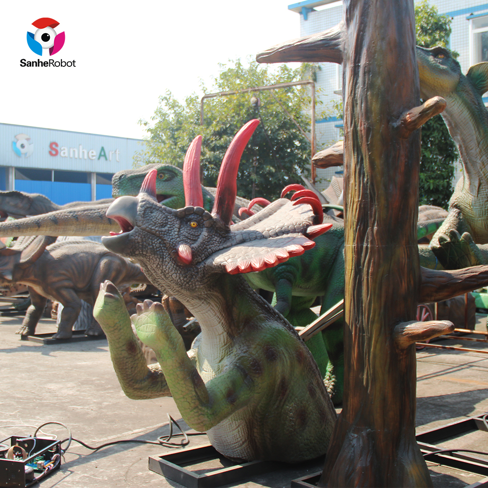 China Wholesale Dinosaur Theme Ideas Quotes Pricelist - Scene Decoration Animatronic Bust of Yutyrannus Dinosaurs Sinking into Swamp  – Sanhe