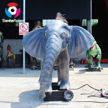 Animated park decoration life size animatronic anime figure outdoor elephant statue