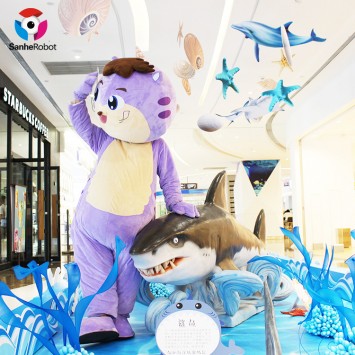 Shopping Mall Life Size Ocean Animals Animatronic Artificial Shark For Sale