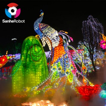 Festival popular de lanternas de seda chinesa por xunto
