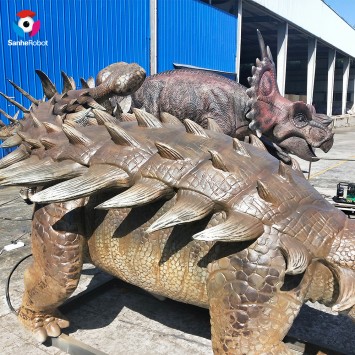 Buy robotic real size vivid animatronic dinosaur Ankylosaurus model for outdoor park