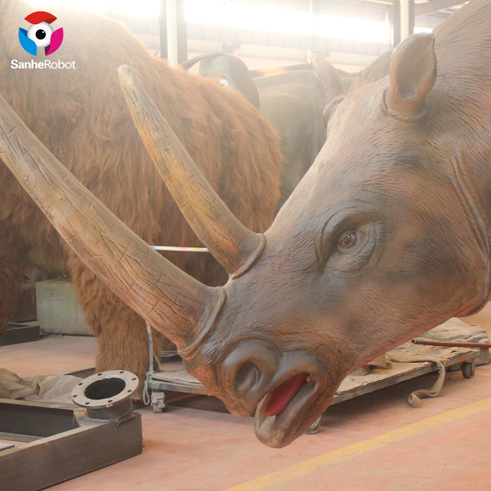 China Wholesale Marine Ocean Animals Manufacturers Suppliers - Factory price life size animatronic mechanical animal model Woolly Rhinoceros for sale  – Sanhe