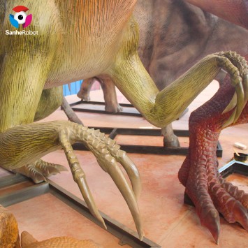 Realistic real size ancient animatronic dinosaur Erlikosaurus model for theme park