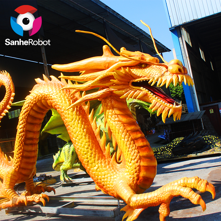 Life-size Artificial Moving Animatronic Silicone Chinese Dragon Statue Featured Image