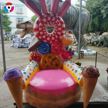 Big Size Fiberglass Colorful Sweets and Cookies Sculpture