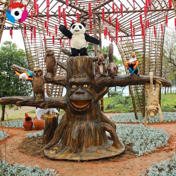 World-Wide life size hand carved silicon talking tree for Park ornaments