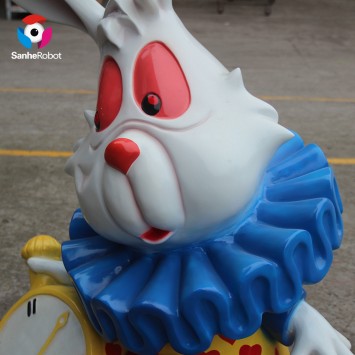 Life size cartoon rabbit character fiberglass sculpture