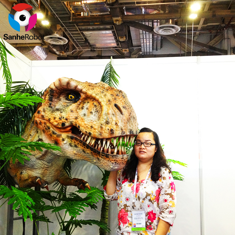 China Wholesale Dinosaur T Rex Skeleton Manufacturers Suppliers - Outdoor Theme Park Wall Mounted  Animatronic T-Rex Dinosaur Head For Sale  – Sanhe