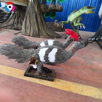 Animal park props alive bird realistic artificial static animal bird model with real fur for display