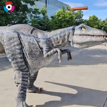 Props dinosawru ġodda animatronic moħbija saqajn dinosawru kostum mudell VelociRaptor kostum bejgħ għall-adulti