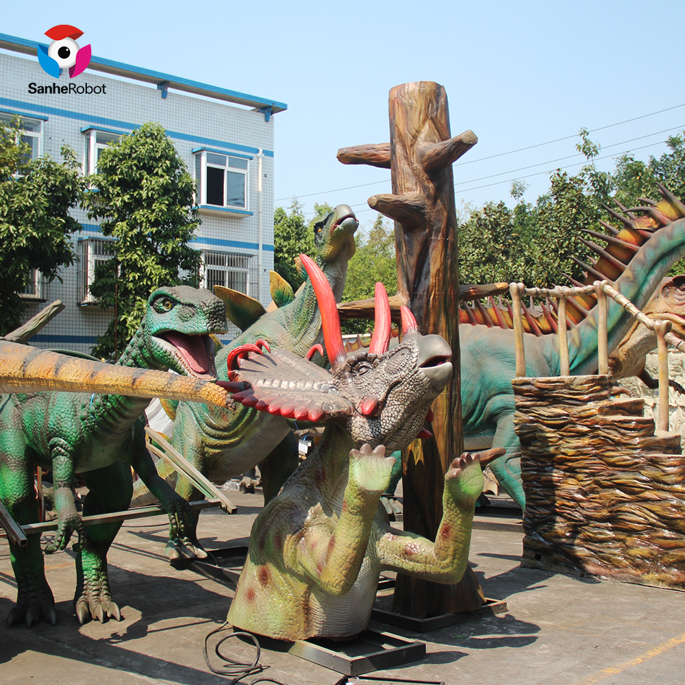 China Wholesale Dinosaur Theme Ideas Quotes Pricelist - Scene Decoration Animatronic Bust of Yutyrannus Dinosaurs Sinking into Swamp  – Sanhe