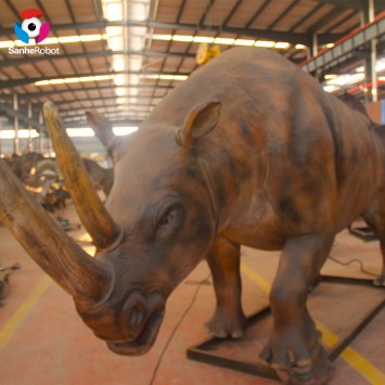 Factory price life size animatronic mechanical animal model Woolly Rhinoceros for sale