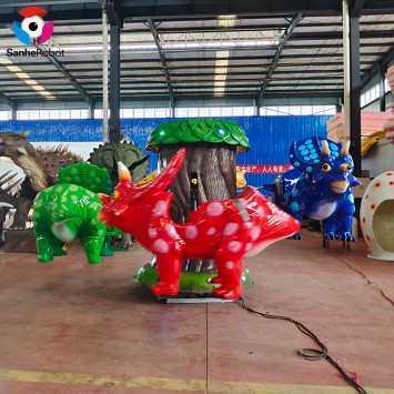 Dinosaur amusement park props dinosaur carousel rotation tree for kids rides on dinosaur game item