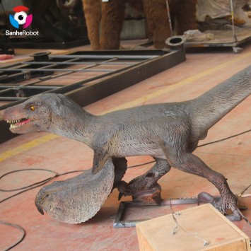 Dinosaur Park facility life size fiberglass  animatornic dinosaur alive Velociraptors model for sale