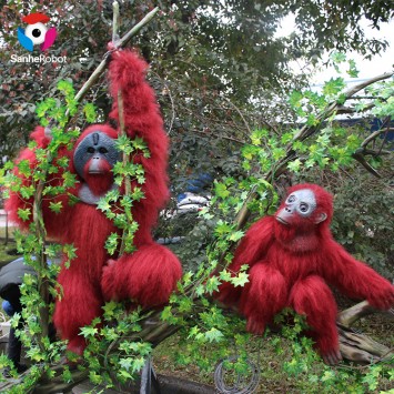 Life Size Animated Animatronic Animals orangutan Statue for Sale