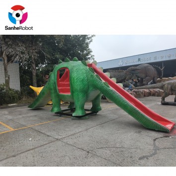 Fiberglass dinosaur slide for outdoor