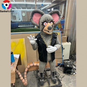 Funny Customized Animatronics Robot Model Moving Mouse Rat Singing Statue Animal Animatronic for sale