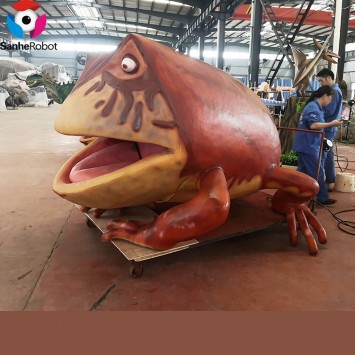 Amusement Park Theme Park Kids Game Electric Animatronic Animal Mechanical Frog Statue for sale