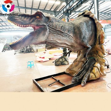Outdoor Dinosaur Amusement Park Life Size Half Body T Rex Head Animatronic Jurassic Dinosaurs for sale