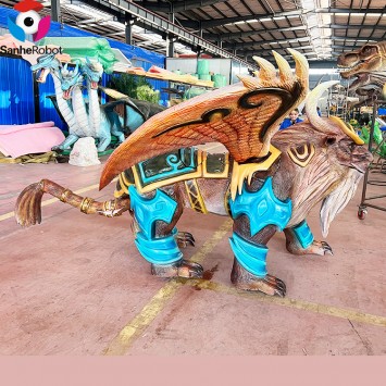 Hand control amusement park ride life size artificial monster dragon bird walking parade float