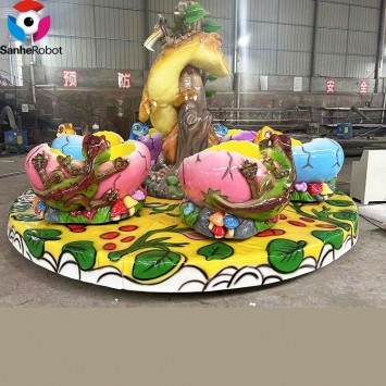 Kids Outdoor Playground Amusement Park Carnival Ride Fiberglass Dinosaur Egg Carousel for Kiddie