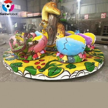 Kids Outdoor Playground Amusement Park Carnival Ride Fiberglass Dinosaur Egg Carousel for Kiddie