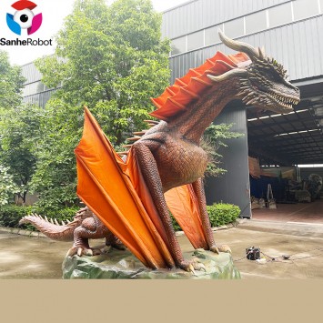 Artificial Mechanical Dragon Model Large Animatronic Dragon Statue for sale