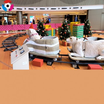 Indoor Outdoor Commercial Center Christmas Decoration Electrical Polar Bear Animal Track Train for Children Riding
