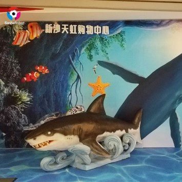 Ocean Park Robotic Animals Statue Life Size Realistic Animals Animatronic Shark for sale